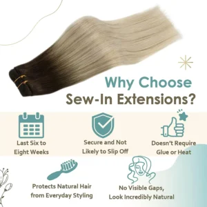 Full Shine Hair Bundles 100% Human Hair Weft Extensions Ombre Blonde Color100g Sew In Silky Straight Remy Skin Double Weft