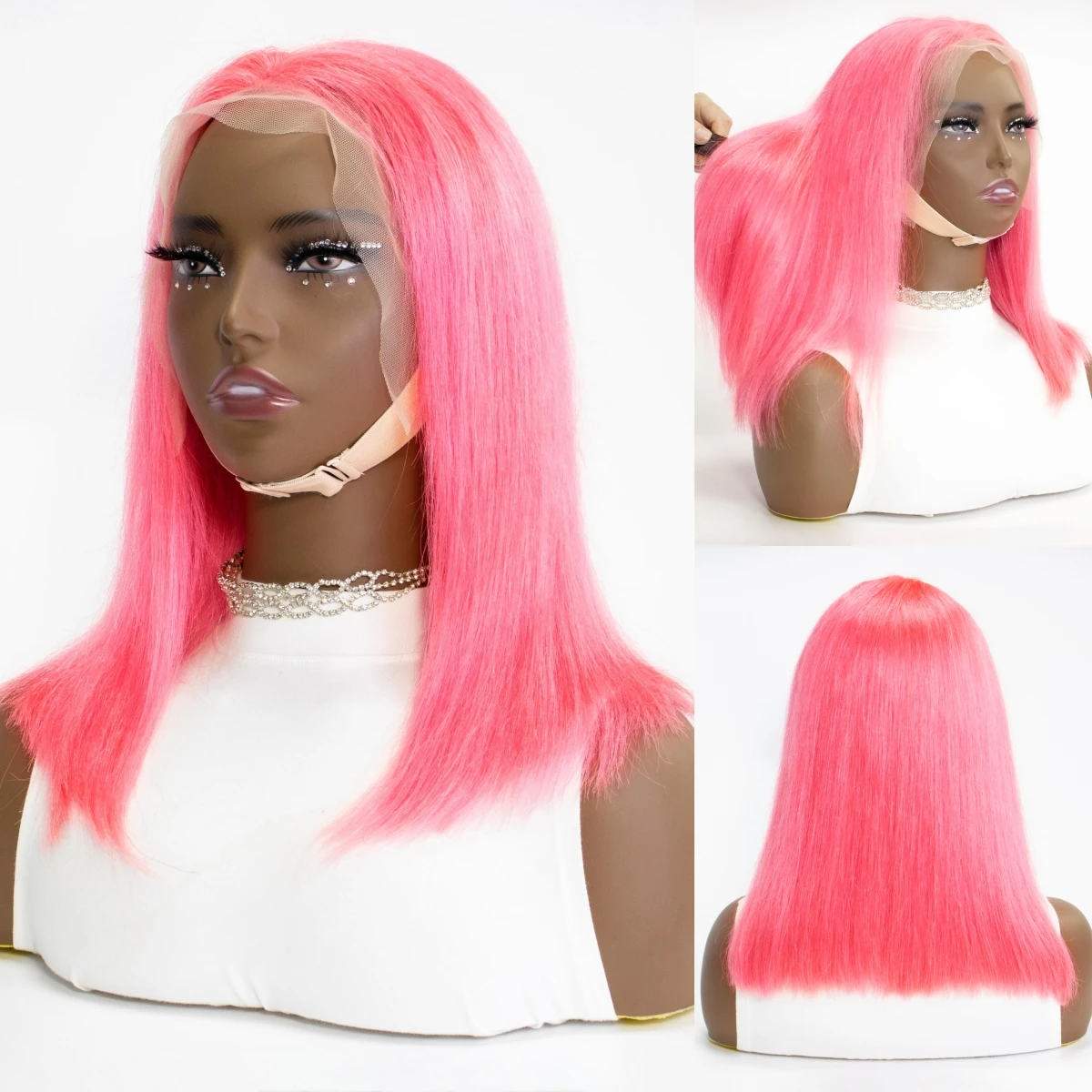 Human Hair Wig Grey Bob Wigs 200% 13x4 HD Transparent Ginger Orange Lace Front Bob Blunt Cut Straight Colored Wigs Pre Plucked - Image 8