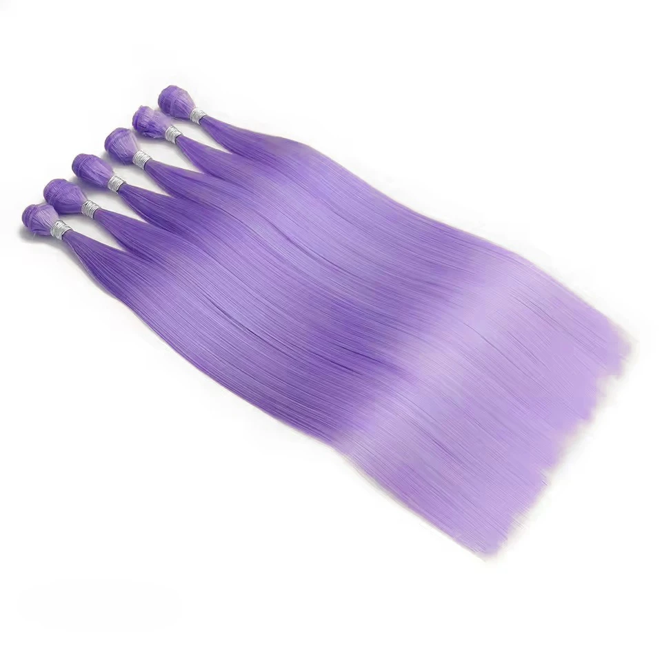 BeiBei Purple Straight Hair Extensions Heat Resistant Fibers Synthetic Wig Bundles Crochet Braids Hair Braiding Hair Extensions - Image 3