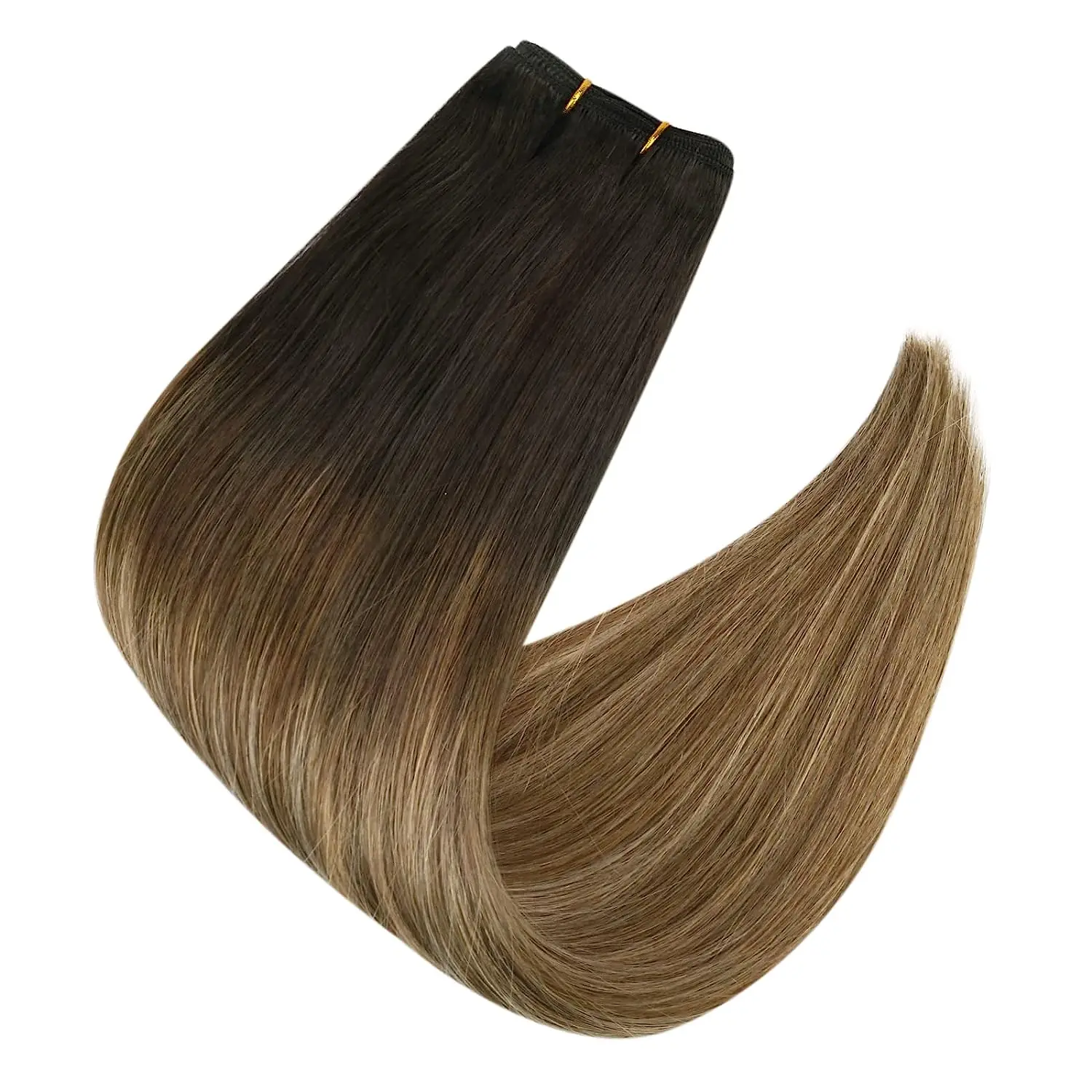 Full Shine Hair Bundles 100% Human Hair Weft Extensions Ombre Blonde Color100g Sew In Silky Straight Remy Skin Double Weft - Image 14
