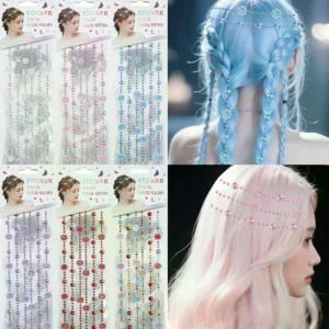 Hair Gem Stickers Kit Blingling Hair Jewels For Girls Toy Hair Styling Tool With Reusable Shining Diamonds Pretend Play Toy Gift