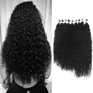 Synthetic Bundles Hair Kinky Curly Hair Extensions 80 85 90cm Long Hair Weave Bundles Hair Extensions Thick 300g For Women