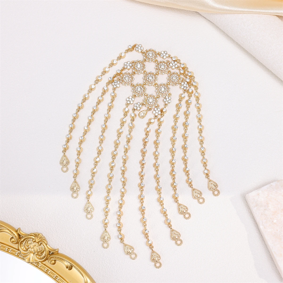 Arabic Handmade Jewelry Bridal Hair Accessories Women Golden Color Headpiece Accessories Big Size Head Chain Jewels - Image 6