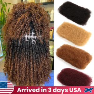 Brown Blonde Highlight  Afro Kinky Bulk Hair No Attachment Afro Curly Bulk Human Hair Remy Dreadlock Natural Color Braids Hair