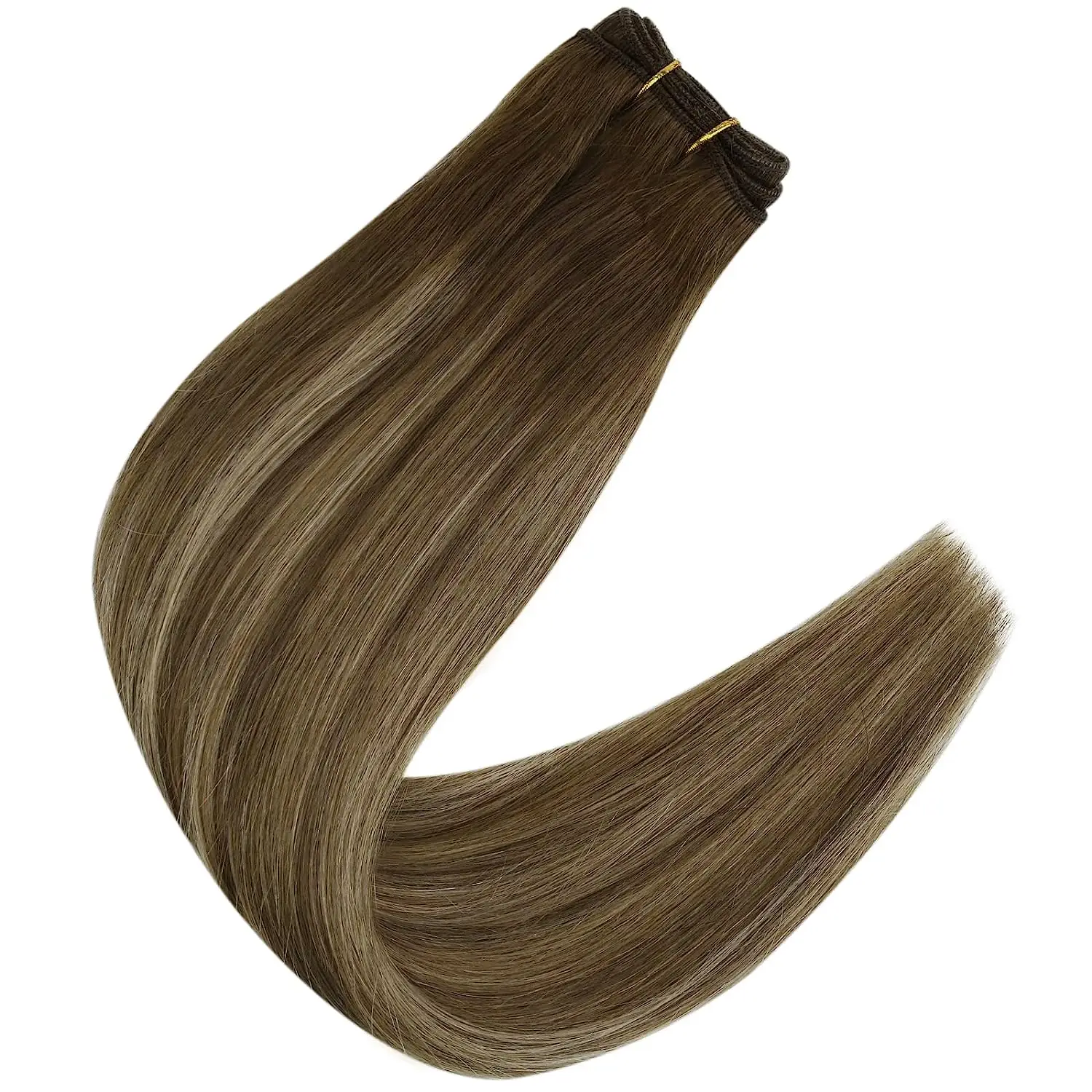 Full Shine Hair Bundles 100% Human Hair Weft Extensions Ombre Blonde Color100g Sew In Silky Straight Remy Skin Double Weft - Image 17