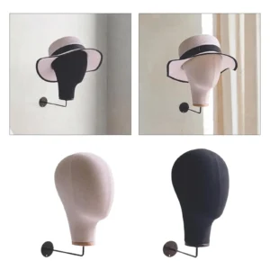 Manikin Head Wig Display Holder Creative Linen Head with Hook Hat Display Head for Beginner Hairdresser Training Home Salon