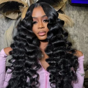 Loose Waves Wig Human Hair Curly Body Wave Human Hair Wigs 13×6 Hd Lace Frontal Wig 250 Density Brazilian With Bleached Knots
