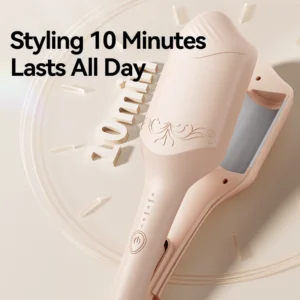 Curling Iron Temperature adjustable Beach Waves Curling-Wand Hair Crimper Waver, Ionic Deep Waver Hair Curler Tool with Ceramic