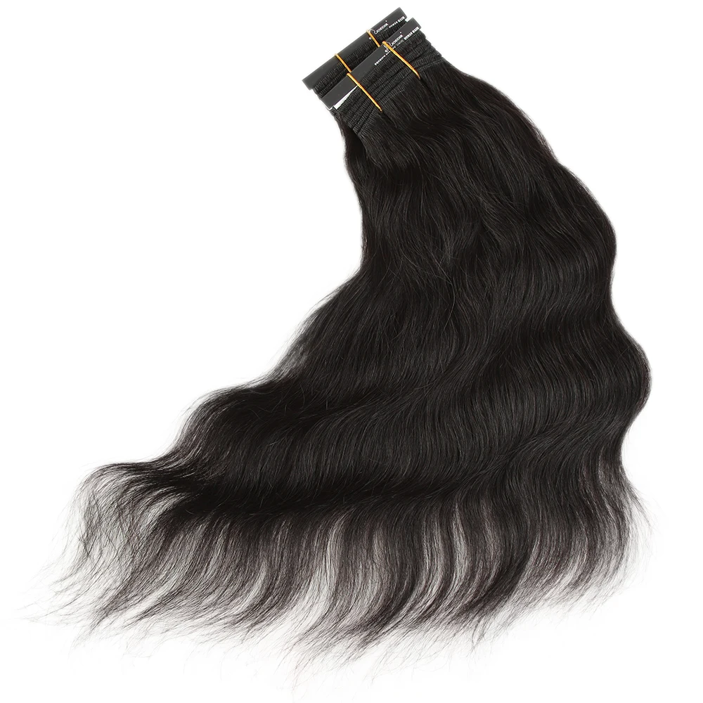 Sleek Human Hair Bundles For Women 100% Unprocessed Human Hair Wavy Doule Drawn Bundles Weave Extensions Singles Bundles - Image 5