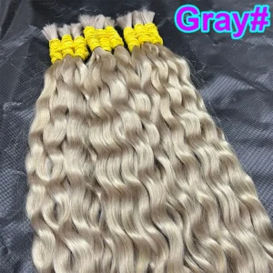 Human Hair Bundles Bulk Hair Curly Water Wave Deep Brown Brazilian Remy Hair For Braiding No Weft Bulk Human Hair Extensions