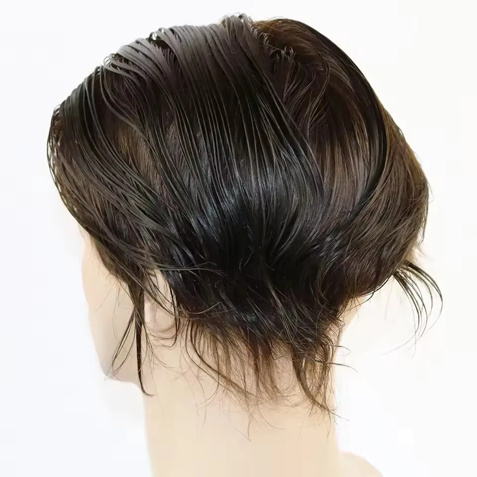 European Blonde Brown Black #4 Human Toupee 100% Human Hair Man Bald Wigs Undetectable Capillary Prosthesis Durable Fine Mono - Image 6