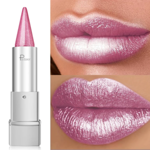 Glitter Pearlescent Lipstick, Point Tip Lip Contour Pencil Effect, Define + Fill, Waterproof, Smudge-Proof, High Pigment