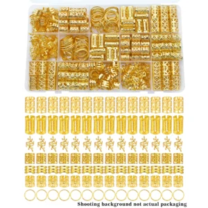 70Pcs Hair Beads Hair Cuffs Braiding Hair Rings Alloy Hair Charms For Loc Braids Hair Adjustable Metal Braid Hair Jewelry