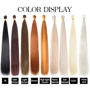 Straight Hair Bundles Long Straight Hair Extensions 24Inch Ombre Blonde Hair Bundles Soft Hair Synthetic Natural Hair For Women