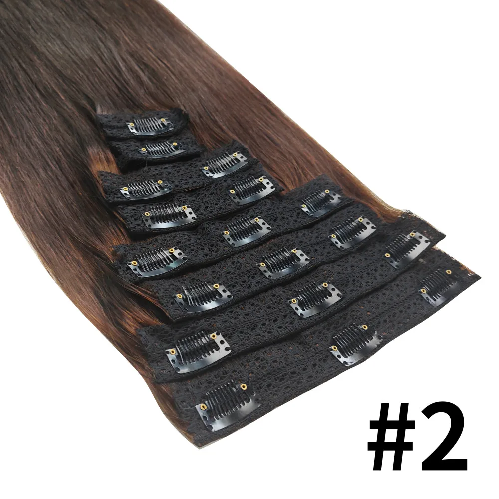 Clip ins Hair Extensions Straight Human Hair 100% Unprocessed Full Head Brazilian Virgin Human Hair Natural Color Clip ins Hair - Image 13