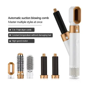 5-in-1 Hair Dryer Styling Set Professional Home Styling Tools Curling Iron Hot Air Comb Straightener Multifunctional Hair Salon