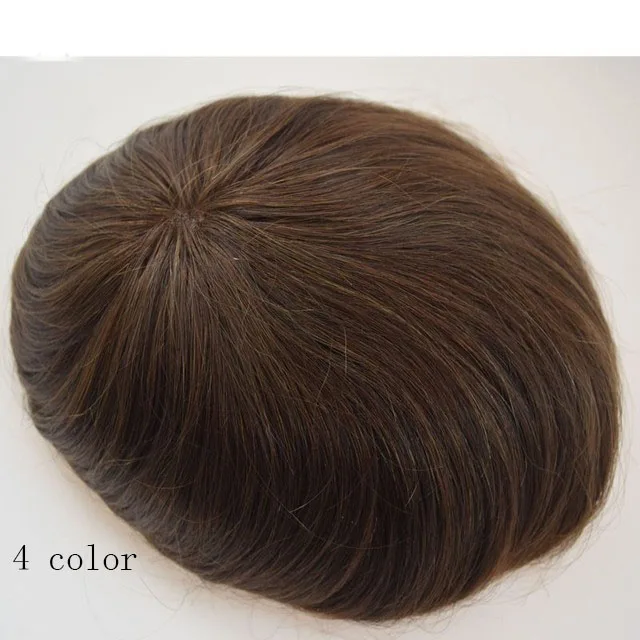 European Blonde Brown Black #4 Human Toupee 100% Human Hair Man Bald Wigs Undetectable Capillary Prosthesis Durable Fine Mono - Image 9