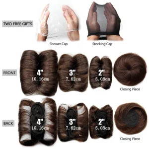 Curly Hair Bundles Brazilian Hair Weave Bundles With Circular Closure 28Pcs Short Human Hair Extensions For Woman 2 3 4 Inch