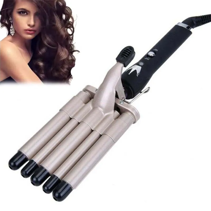 Curling Iron 2 Temperature Control Tourmaline 5 Barrel Hair Crimper Fast Heating Hair Curler Machine 5 Barrels Curling Iron