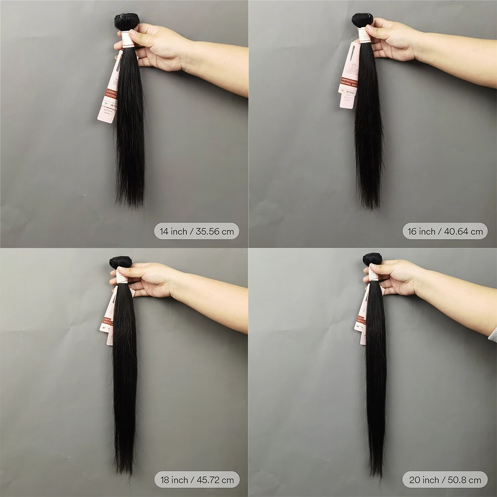 Straight Bundles Human Hair 10-30 Inch Hair Weave Bundles 100% Human Hair Extensions Natural Black Raw Hair Bundles 50G/Pcs - Image 2