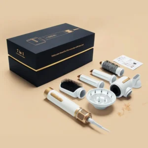 7 In 1 Hair Dryer Brush Diffuser Ionic Blow Dryer Hot Air Styling Comb Auto Hair Curler with Brushless High Speed Hair Dryer