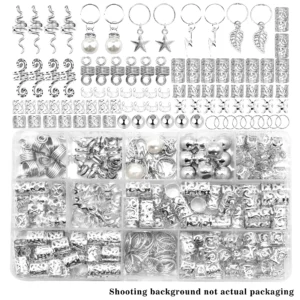 220pcs Hair Accessories,Loc Jewelry For Braids,Metal Hair Ring Cuff For Dreadlocks Accessories, Hair Braid Beads Decoration Boho