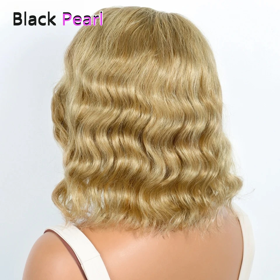 Blonde Hair Bob Wig Human Hair Real Loose Body Wave Part Lace Frontal Wig Ombre Highlight Short Bob Wigs Human Hair Pre Plucked - Image 4
