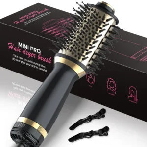 hair dryer brush in one, 4in1 hair dryer brush hair dryer with oval bucket, mini hot air brush for all hair types, suitable gift