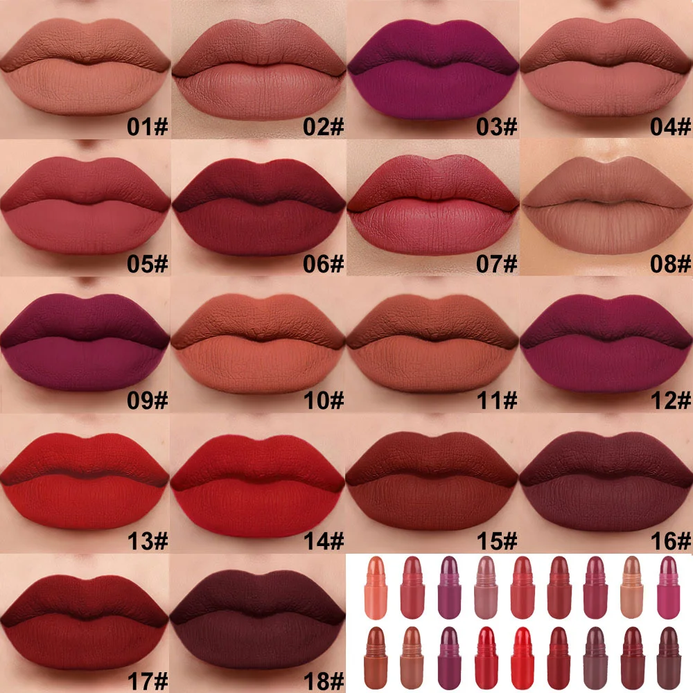 18 color lipstick with moisturizing, long-lasting, waterproof, sweat resistant, radiant, and smooth lip gloss - Image 3