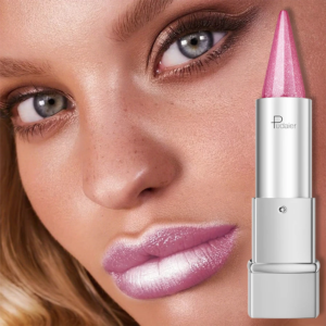 Glitter Pearlescent Lipstick, Point Tip Lip Contour Pencil Effect, Define + Fill, Waterproof, Smudge-Proof, High Pigment
