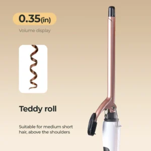 0.35inch ceramic curling iron, temperature controlled curling iron, fast heating