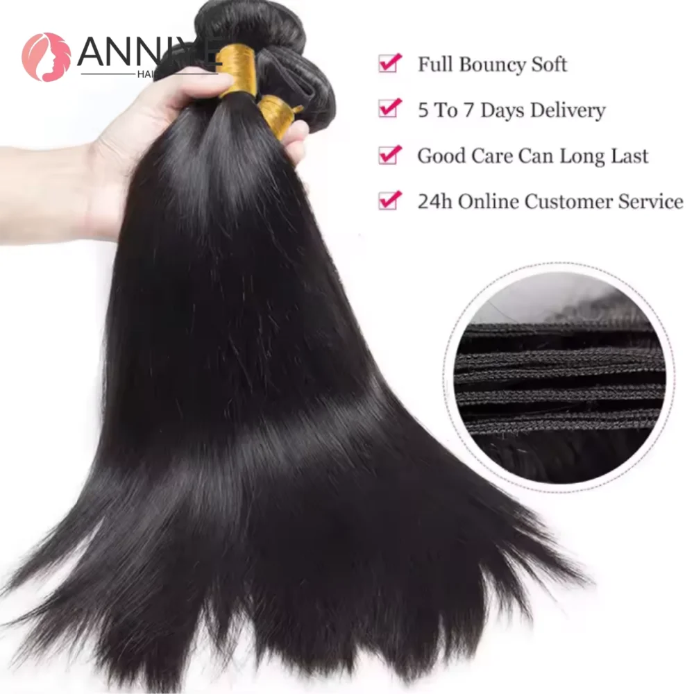 Straight Bundles Human Hair Brazilian Human Hair Bundles Remy Extensions 1/3/4 Bundle Raw Hair Extensions Wholesale Long Hair - Image 2