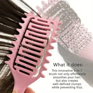 Curl Define Styling Brush Hollow Out Detangling Hair Brush Tangled Wet Curly Hair Comb Shaping Curls Barber Hairdressing Tools