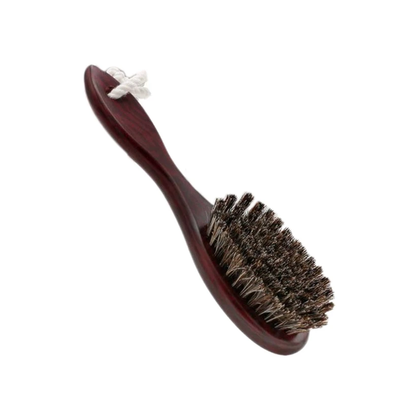 Horse Hair Wave Hair Beard Brush Hair Comb Wooden Handle Large Curved Comb Men Natural Hair Combs Hair Styling Tools - Image 5