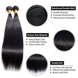 Brazilian Bundles Raw 100% Human Hair Bone Straight Hair Extensions Bulk For Braiding 14-32 Inch Bundles Double Weft Hair Weave