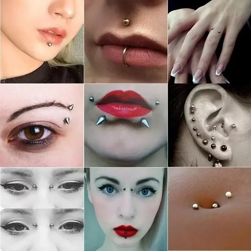 180pcs Non Piercing Lip Nails Sticker Selfadhesive Waterproof Reusable Fake Lip Nail Eyebrow Nose Ring Body Belly Button Jewelry - Image 5
