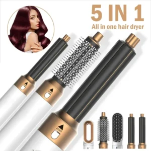 5-in-1 Hair Dryer Styling Set Professional Home Styling Tools Curling Iron Hot Air Comb Straightener Multifunctional Hair Salon