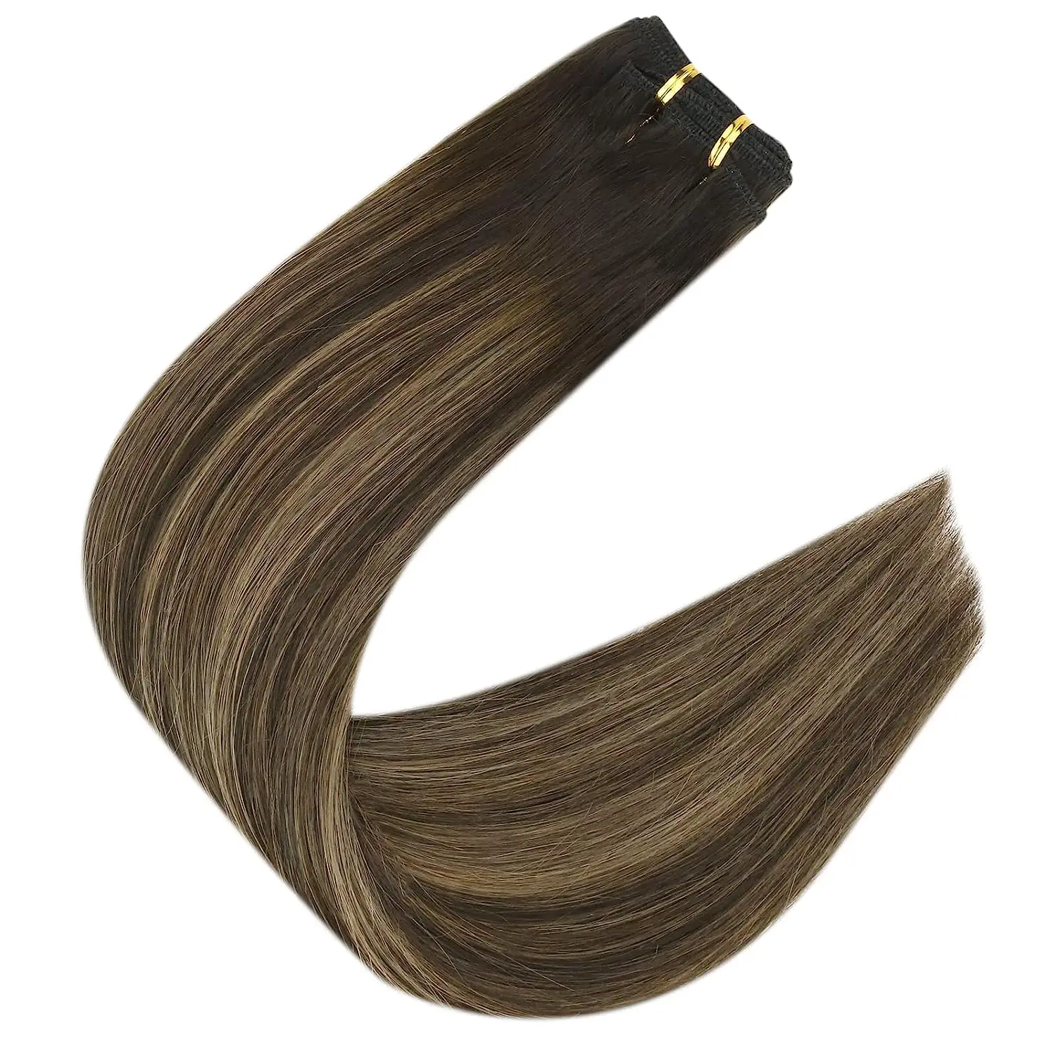 Full Shine Hair Bundles 100% Human Hair Weft Extensions Ombre Blonde Color100g Sew In Silky Straight Remy Skin Double Weft - Image 11