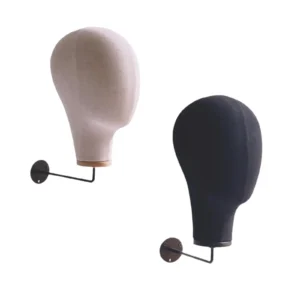 Manikin Head Wig Display Holder Creative Linen Head with Hook Hat Display Head for Beginner Hairdresser Training Home Salon