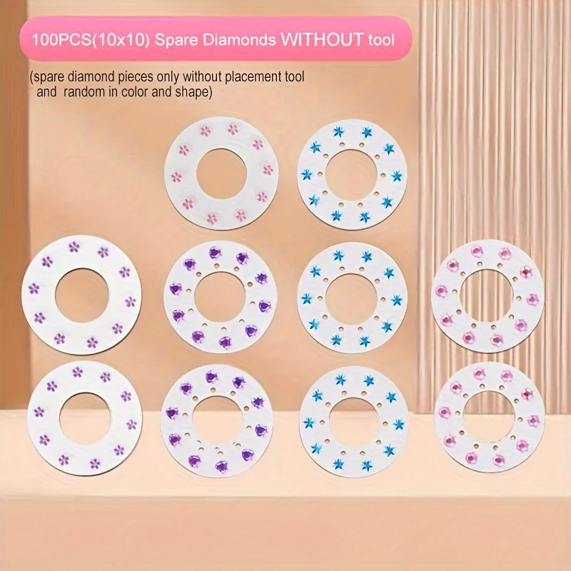 Hair Jewels Stamper DIY Set, Bring a makeup mirror, With a loop ring, Radiance Collection With Glam Styling Tool Load Click Glit - Image 7