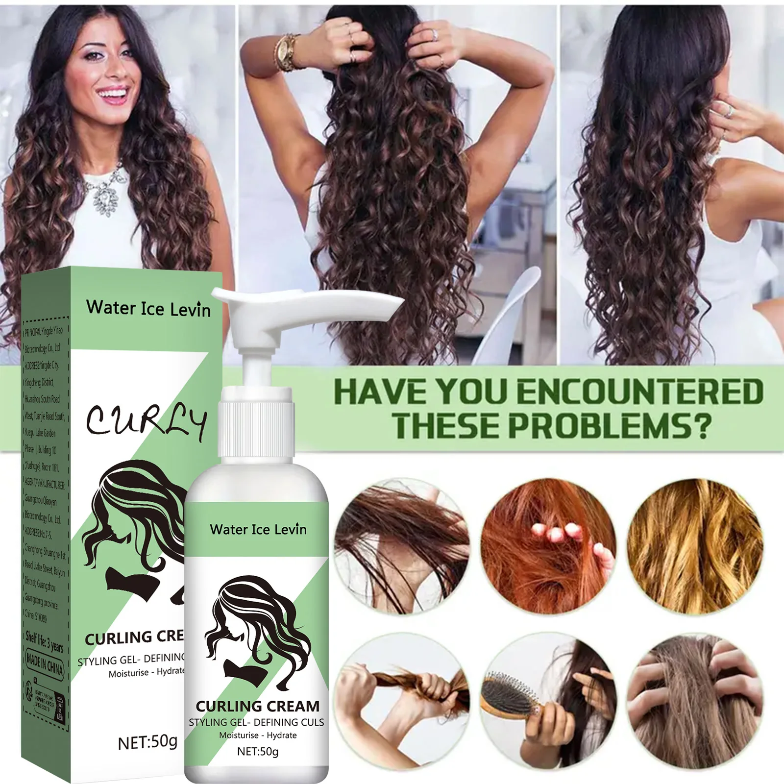 Curly hair Styling cream, moisturizing and smoothing formula, enhances the elasticity and shine of curly hair, easy to set - Image 3