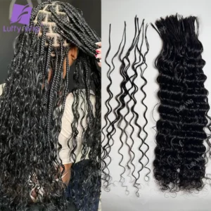 Pre Divided Braiding Curly Hair Human Hair Bulk Double Drawn Burmese Remy No Weft Hair Extensions Boho Box Braids Hair Bundles
