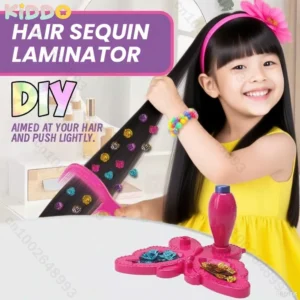 Hair Gem Stamper Kit Blingling Hair Jewels for Girls Toys Hair Styling Tool with Reusable Shining Diamonds Pretend Play Toy Gift