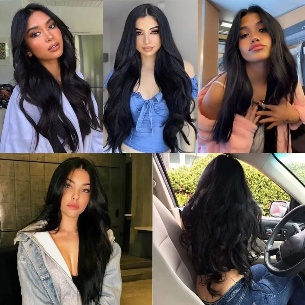 Clip ins Hair Extensions Straight Human Hair 100% Unprocessed Full Head Brazilian Virgin Human Hair Natural Color Clip ins Hair - Image 6