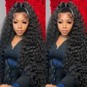 Curly 13×6 HD Lace Frontal Wig Human Hair Water Deep Wave 13×4 Lace Front Wigs Brazilian Pre Plucked 4×4 Closure Wig For Women