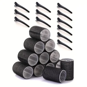 Curling Iron Set 24pcs No Heat Hair Rollers with Duckbill Clips Salon Effect DIY Hairstyle for Women Home Salon Hair Care