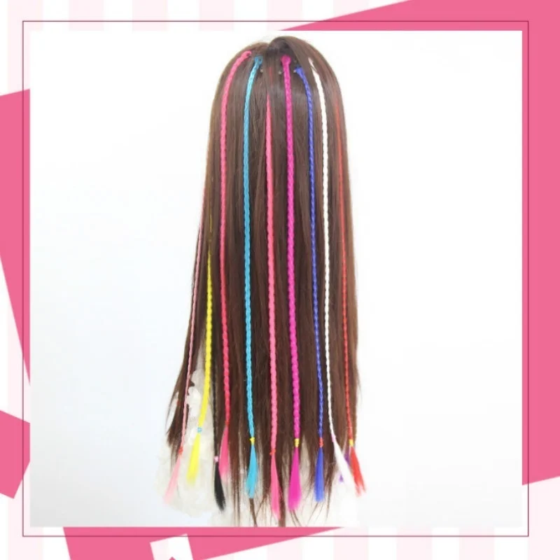 Wig female hair color hand-woven braid pigtail hair extension hair straight hair without hair extension color random - Image 4