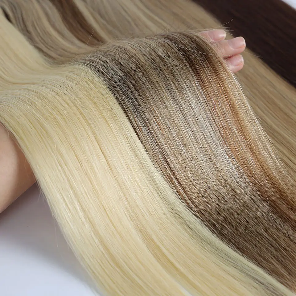 Real Beauty Platinum Blond Human Hair Bundle Brazilian Straight Hair Weave Bundles High Ratio Remy Hair Extensions Brown#4 75cm - Image 3