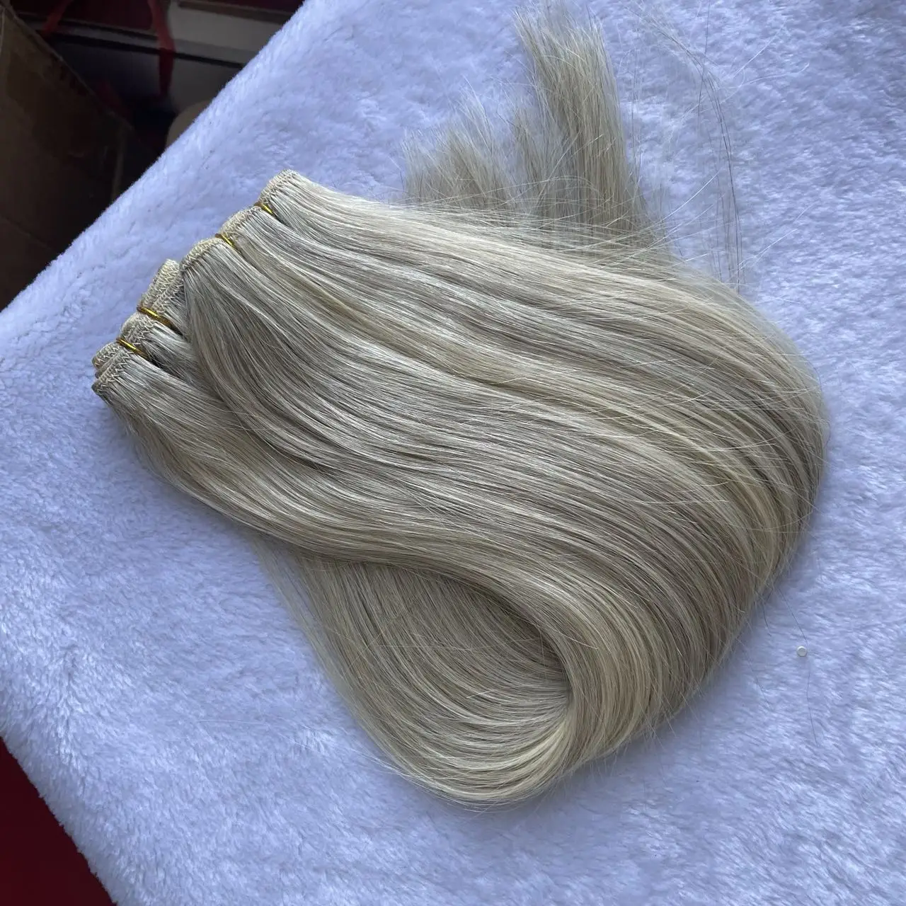 Highlight Double Weft Human Hair Straight 50g/pc 12"-24" Ash Blonde 18# & Light Blonde 613# Real Natural Human Hair Bundles - Image 4
