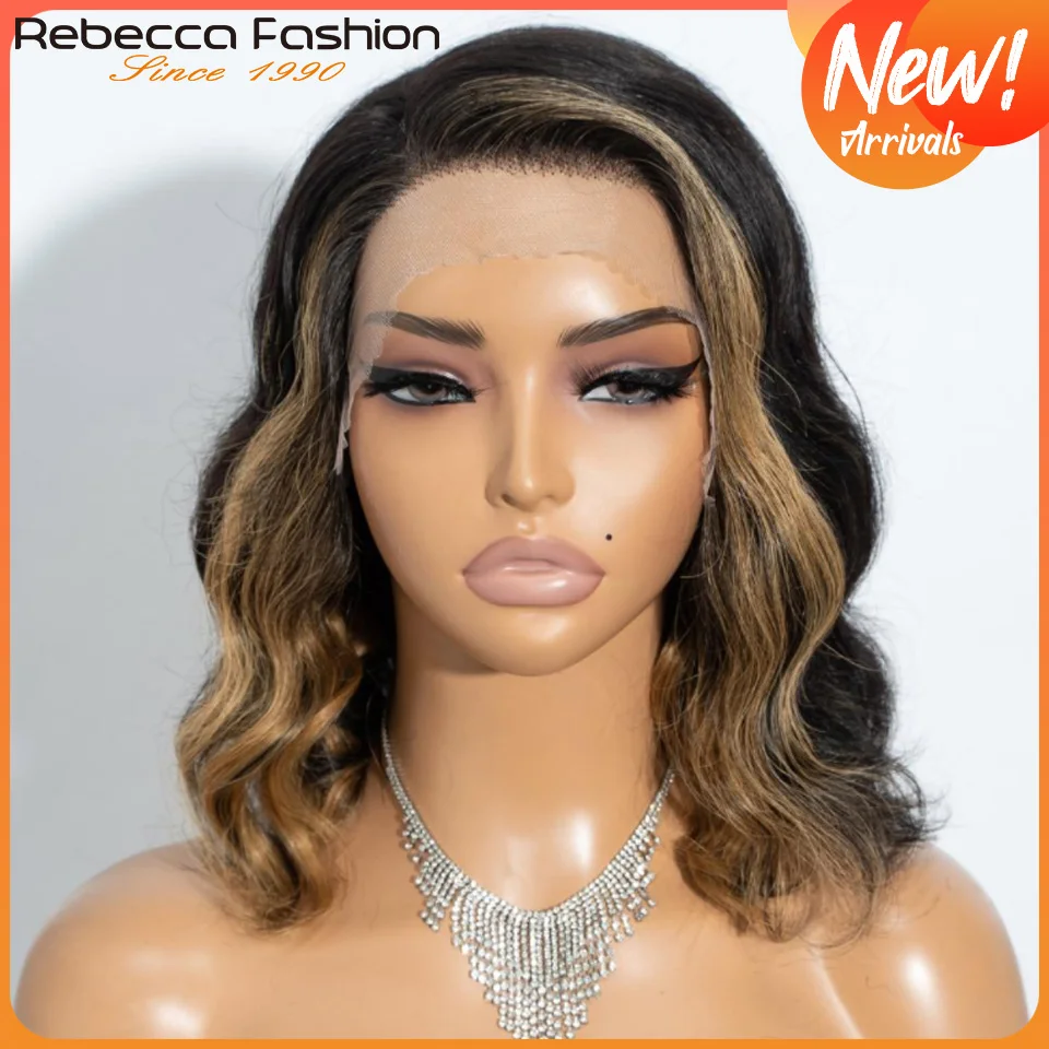 Blonde Hair Bob Wig Human Hair Real Loose Body Wave Part Lace Frontal Wig Ombre Highlight Short Bob Wigs Human Hair Pre Plucked - Image 11